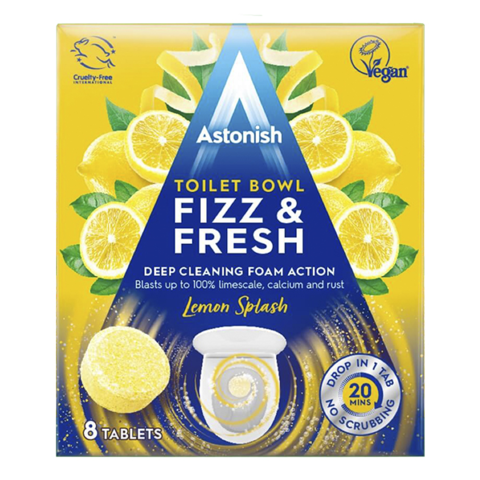 Astonish FIZZ & FRESH Lemon splash čistící tablety do WC 8 ks