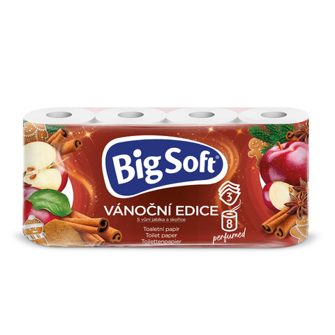 Big soft vánoční edice, toaletní papír 3 vrstvý 8 rolí