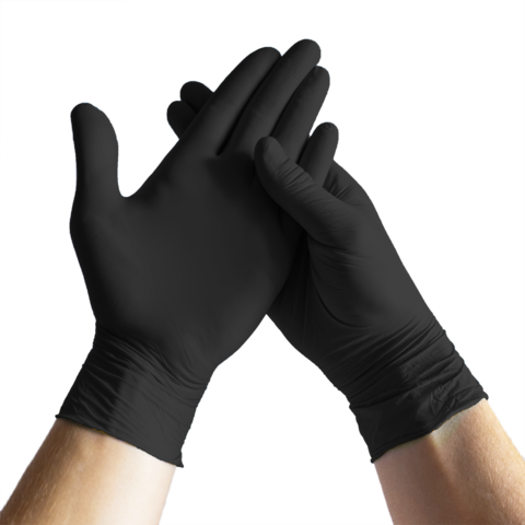 Jednorázové nitrilové rukavice černý nitril XL