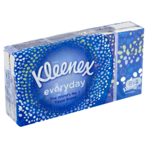 kleenex papírové kapesníčky 2 vrstvé, 8 bal.