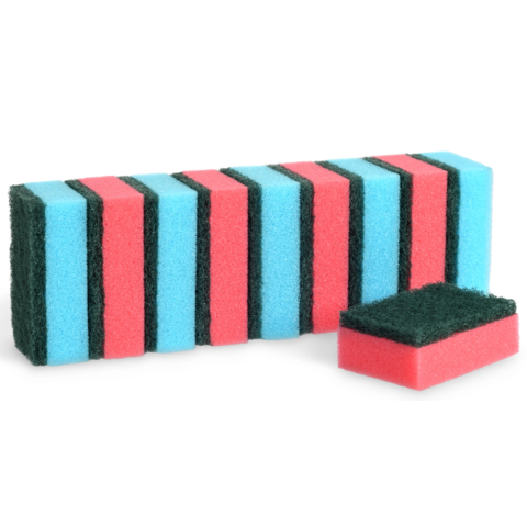 Růžové a modré houbičky na nádobí 10 ks