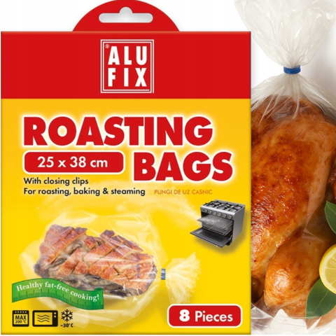 Sáčky na pečení 25x38cm, 8ks/bal. + klipsy
