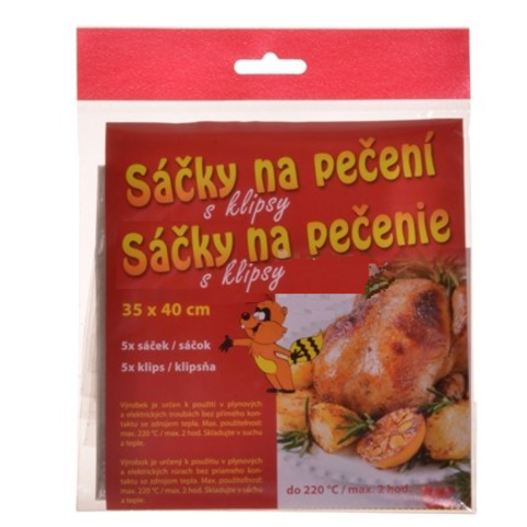 Sáčky na pečení 35x40cm, 5ks/bal. + klipsy