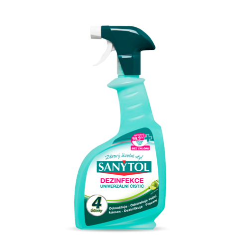 Sanytol dezinfekční čistič ve spreji 4 účinky limetka 500ml