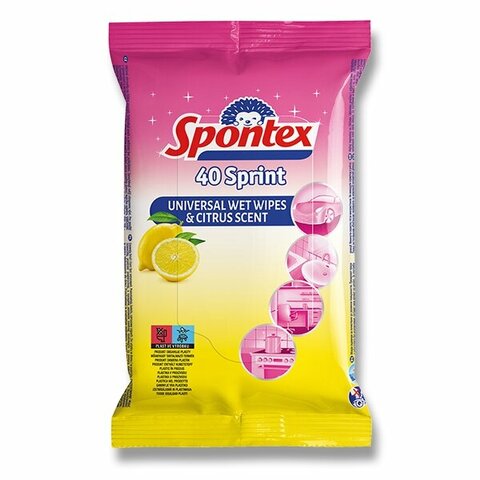 Spontex Sprint Citrus vlhčené univerzální ubrousky 40 ks