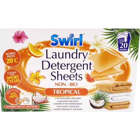 Swirl rozpustné papírky s pracím přípravkem pro univerzální praní vůní Tropical 20 ks