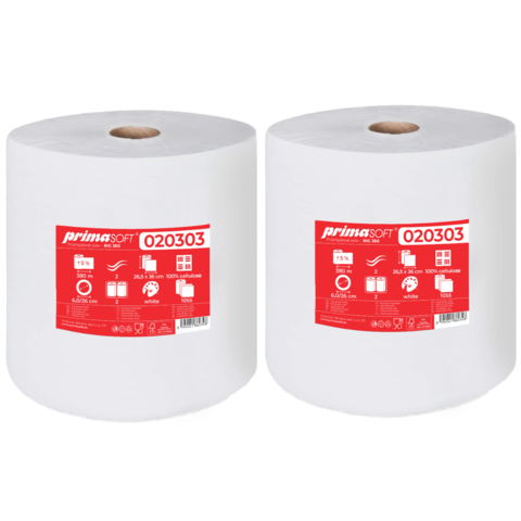 XXXL Průmyslové papírové 2 vrstvé utěrky 760m, 2ks