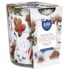 AURA svíčka ve skle FESTIVE TIME 100g