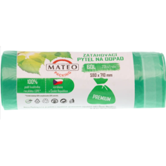 Mateo zelené pytle do koše se zatahovací páskou 60L, 20ks
