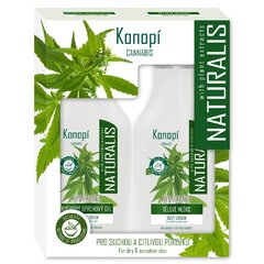 Naturalis dárková sada kosmetiky s konopným olejem sprchový gel 350ml + tělové mléko 350ml