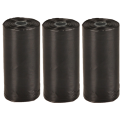 Sáčky na psí exkrementy 22 x 30 cm černé, 20ks, 3role