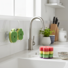 SILUX HOUSEHOLD houbičky na nádobí 4 ks + přísavka zdarma