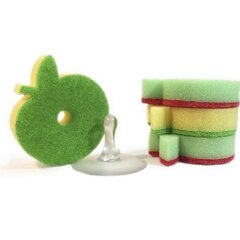 SILUX HOUSEHOLD houbičky na nádobí JABLÍČKA 4 ks + přísavka