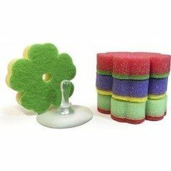 SILUX HOUSEHOLD houbičky na nádobí KYTIČKY 4 ks + přísavka