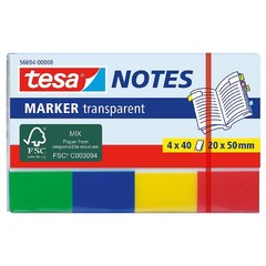 TESA 56694 Záložky / Poznámkové bločky Transparent, 4x 40ks, 20mm x 50mm