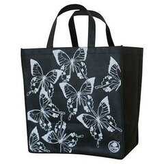 Tkaná taška 34x36+22cm černá motýl
