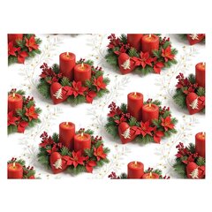 Vánoční papír 70x100 cm červený svícen