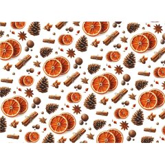 Vánoční papír 70x100 cm pomeranč se skořicí