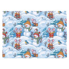 Vánoční papír 70x100 cm sněhuláci a myšky