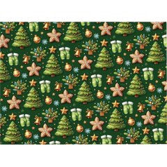 Vánoční papír 70x100 cm zelené vánoční stromečky Vánoční papír 70x100 cm zelené vánoční stromečky