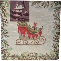 Vánoční papírové ubrousky vánoční sáně 33 x 33cm, 20ks Vánoční papírové ubrousky vánoční sáně 33 x 33cm, 20ks