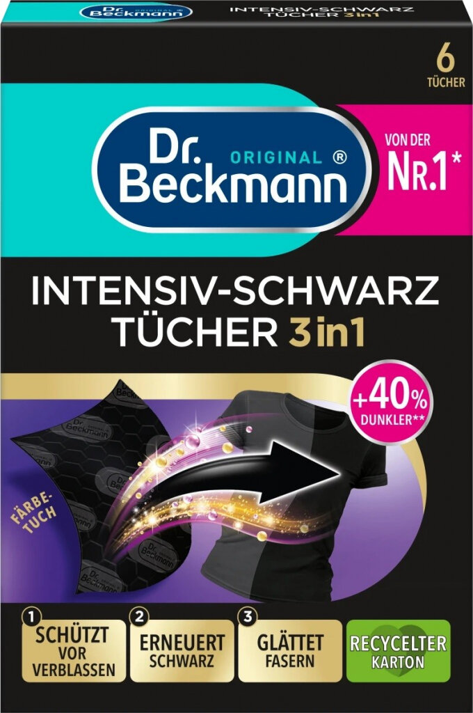 Dr. Beckmann Ubrousky pro obnovu černé barvy 2v1, 6 ks
