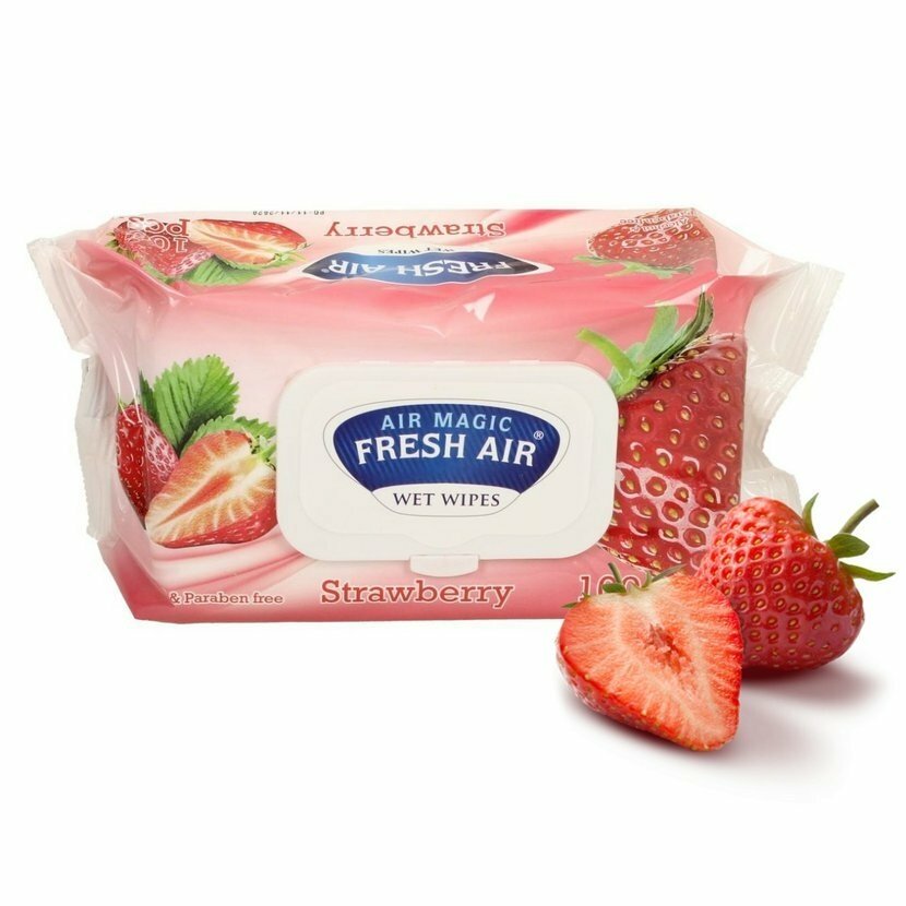 Fresh Air vlhčené ubrousky 100ks klip Jahoda